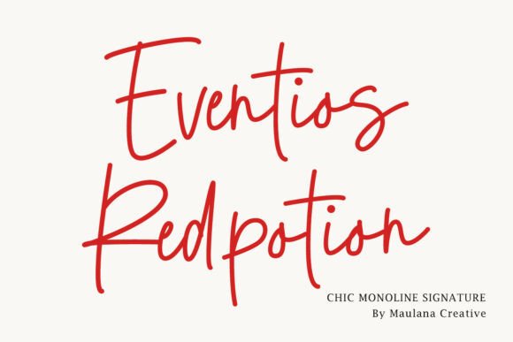 Eventios Red Potion: A Stylish Script Font for Web Design