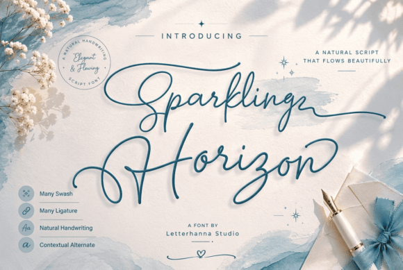 Sparkling Horizon: A Handwritten Script Font for Web Design